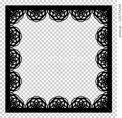 Black lace square frame material 120734249