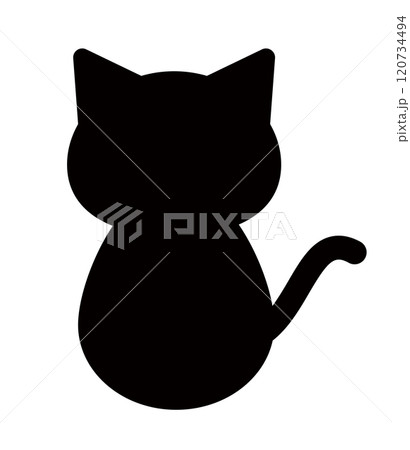 座っている猫のシルエット素材 120734494