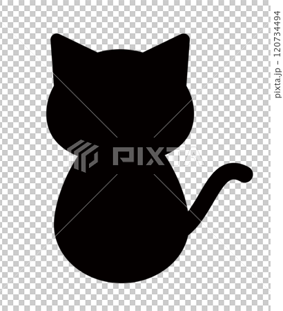 座っている猫のシルエット素材 120734494