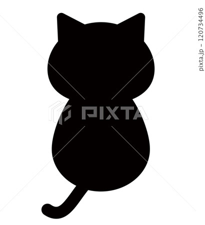座っている猫のシルエット素材 120734496