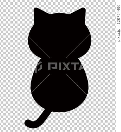 座っている猫のシルエット素材 120734496