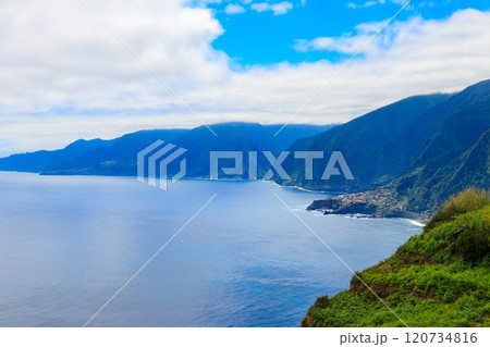 View from Miradouro da Eira da Achada in Ribeira da Janela in Madeira, Portugal 120734816