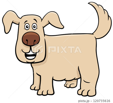 cartoon happy beige dog animal character 120735616