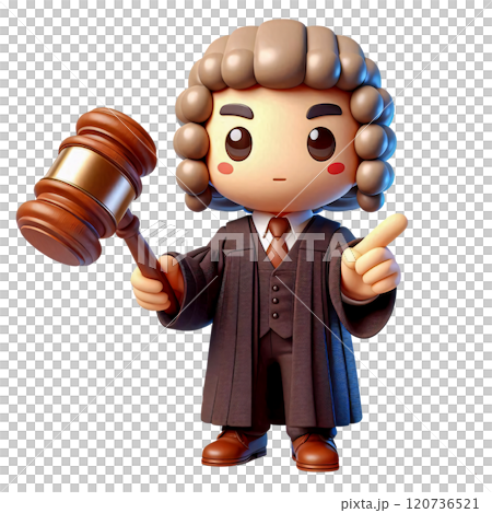 Cartoon Judge Character Holding Gavel Cartoon Judge Character Holding Gavel 120736521