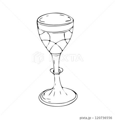 Caliche church communion cup. Graphic arts. Vector. Handmade Caliche church communion cup. Graphic arts. Vector. Handmade 120736556