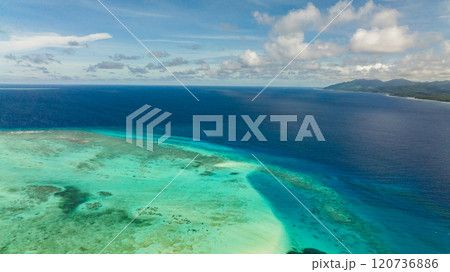 The coast of a tropical island covered with forest. Balabac, Palawan. Philippines. The coast of a tropical island covered with forest. Balabac, Palawan. Philippines. 120736886