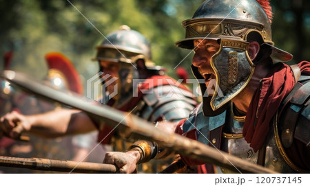 Roman soldiers fighting 120737145