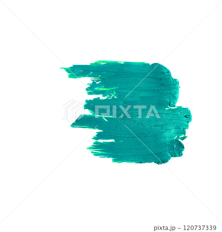 An electric blue brush stroke on a white canvas evokes a tree in a field, blending tints and shades in a rectangular painting. Art at its finest 120737339