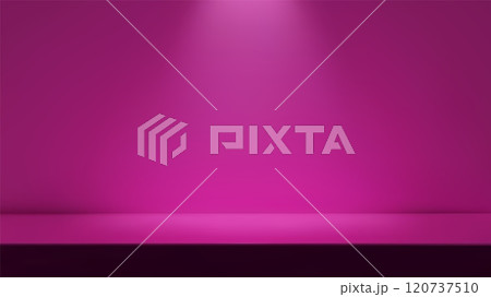 3D Pink empty room with table. 3D Pink empty room with table. 120737510