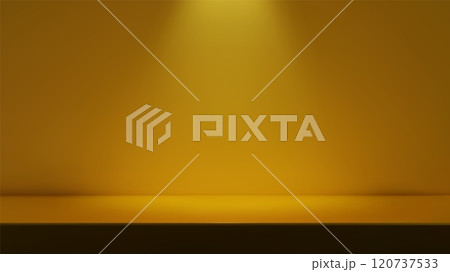 3D Yellow empty room with table. 120737533