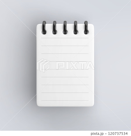 3d Notepad icon isolated on grey background. 120737534