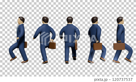 商人西裝男3D插畫素材人物背影行走 商人西裝男3D插畫素材人物背影行走 120737537