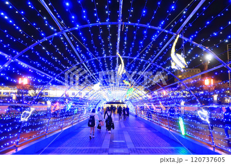 東京都多摩市 京王相模原線/小田急多摩線/ 多摩都市モノレール線 多摩センター駅前のイルミネーション 東京都多摩市 京王相模原線/小田急多摩線/ 多摩都市モノレール線 多摩センター駅前のイルミネーション 120737605