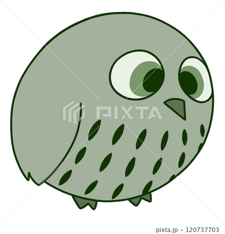 シンプルでかわいい緑のフクロウのイラスト シンプルでかわいい緑のフクロウのイラスト 120737703