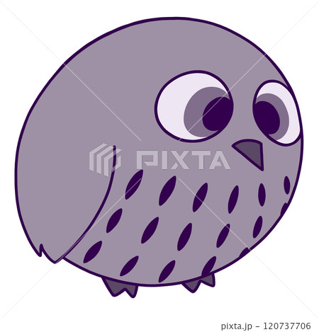 シンプルでかわいい紫のフクロウのイラスト 120737706