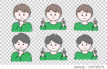 男性イラストセット／グッド／親指を立てる 120738274