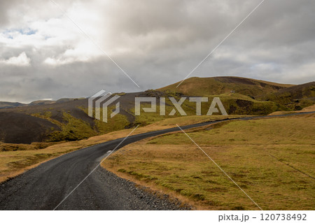 Mountains and landscape in Katla geopark, Iceland 120738492