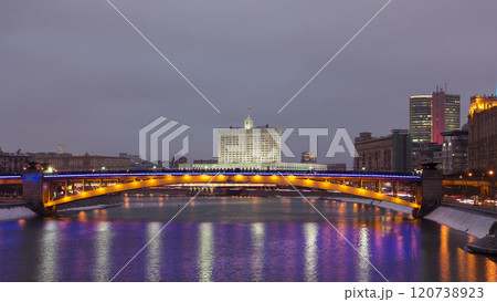 Government house of Russian Federation day to night timelapse hyperlapse, Moscow Government house of Russian Federation day to night timelapse hyperlapse, Moscow 120738923