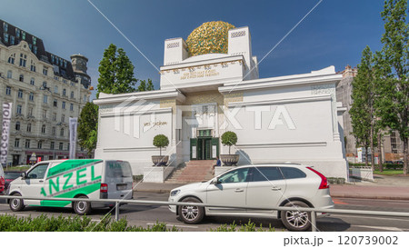 The Secession Building timelapse hyperlapse - exhibition hall. Vienna, Austria. 120739002