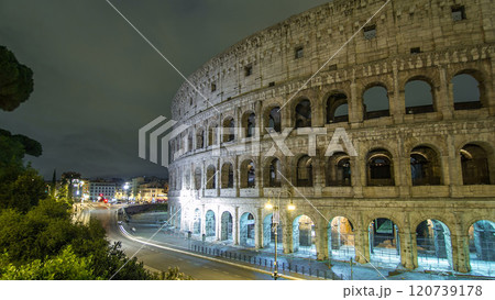 Colosseum illuminated at night timelapse hyperlapse in Rome, Italy Colosseum illuminated at night timelapse hyperlapse in Rome, Italy 120739178