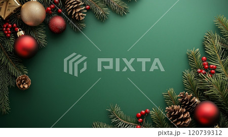 Christmas green background 120739312
