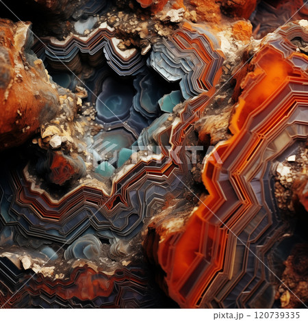 Mineral formations in geological structures 120739335