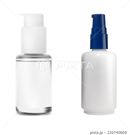 Small airless cosmetic serum dropper bottle mockup 120740609