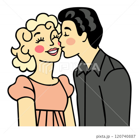 Kissing couple. Happy Valentine's Day. Love concept. Vector isolated illustration 120740887