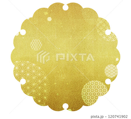 金色の雪輪のラインのある背景素材 金色の雪輪のラインのある背景素材 120741902