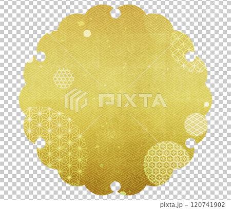 金色の雪輪のラインのある背景素材 金色の雪輪のラインのある背景素材 120741902