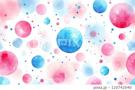かわいい水彩風水玉背景 120742040