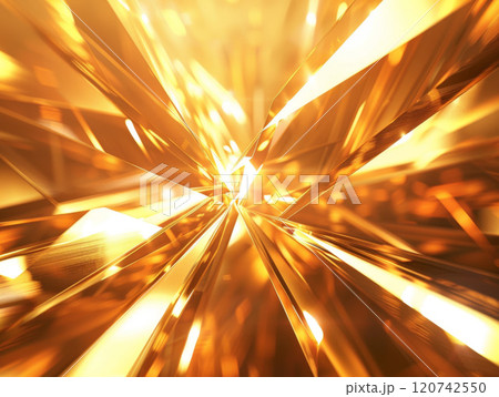 Abstract Gold Crystal with Glowing Facets Abstract Gold Crystal with Glowing Facets 120742550