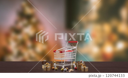 The Christmas decor Background for Holiday concept 3d rendering. The Christmas decor Background for Holiday concept 3d rendering. 120744133