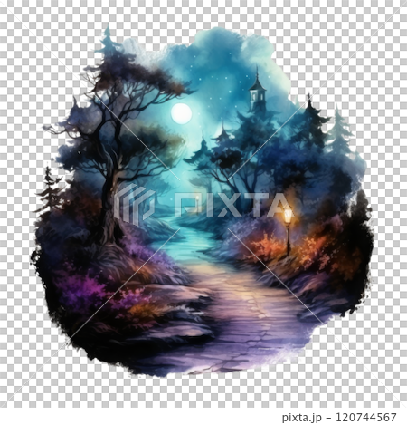 A Moonlit Path Through a Dark Forest 120744567