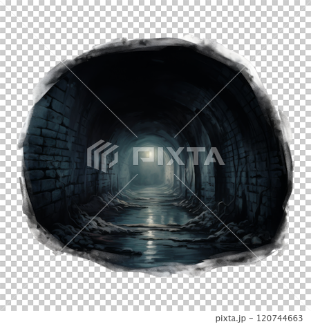 A Dark and Gloomy Tunnel with a Glimmer of Light at the End 120744663