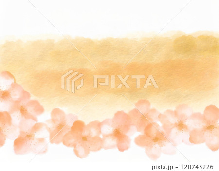 水彩のシンプルで可愛い桜の抽象背景 120745226