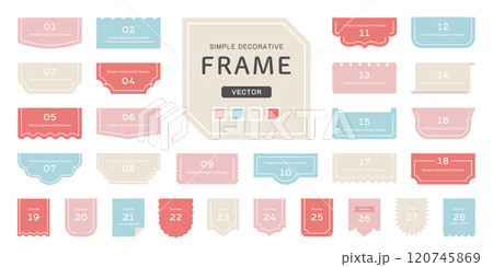 シンプルなデコレーションフレーム セット ( ベクター 見出し 装飾 カラフル ) 120745869