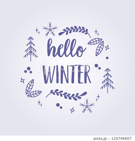 hello winter typography style illustration vector template background design hello winter typography style illustration vector template background design 120746607