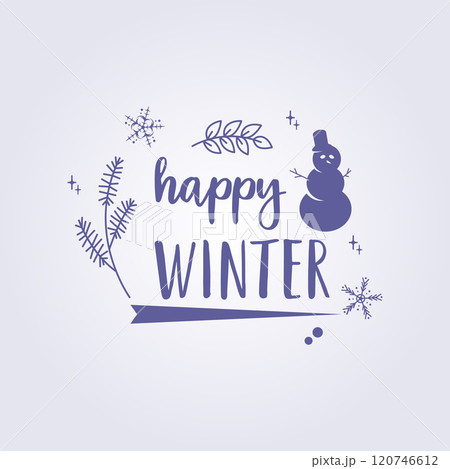 happy winter typography style illustration vector template background design happy winter typography style illustration vector template background design 120746612