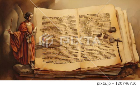 クリスマス 古文書のイメージ、歴史を紐解く クリスマス 古文書のイメージ、歴史を紐解く 120746710