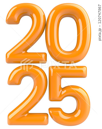happy new year 2025 number 3d render 120747867