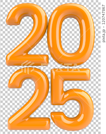 happy new year 2025 number 3d render 120747867