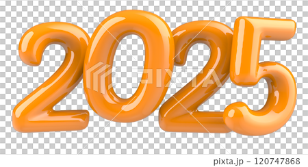 happy new year 2025 number 3d render 120747868
