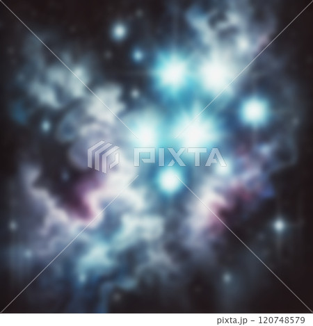 輝く星団と幻想的な星空 - ポスターやデザイン素材に最適 120748579