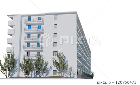 白いマンション　透過 120750473