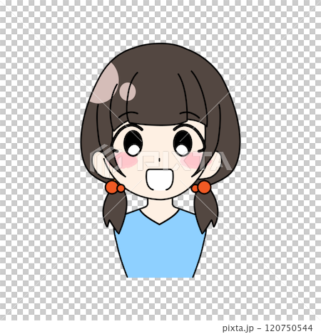 Illustration of a girl front view Illustration of a girl front view 120750544