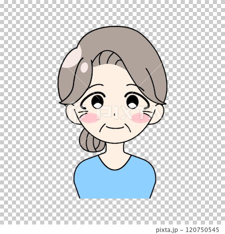 Illustration of a grandmother's front Illustration of a grandmother's front 120750545