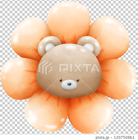 Brown bear in sunflower 120750861