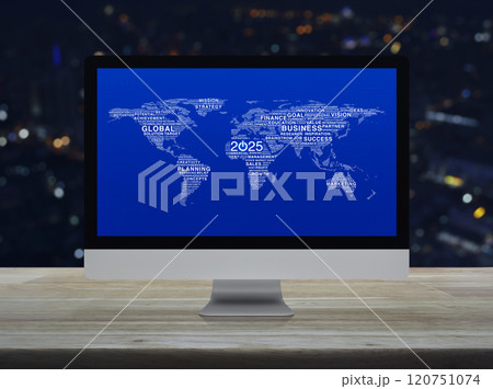 Happy new year 2025 global business start up online concept, Elements of this image furnished by NASA 120751074