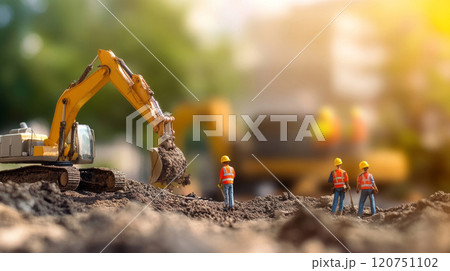 現場作業をするイメージのフィギュア 120751102